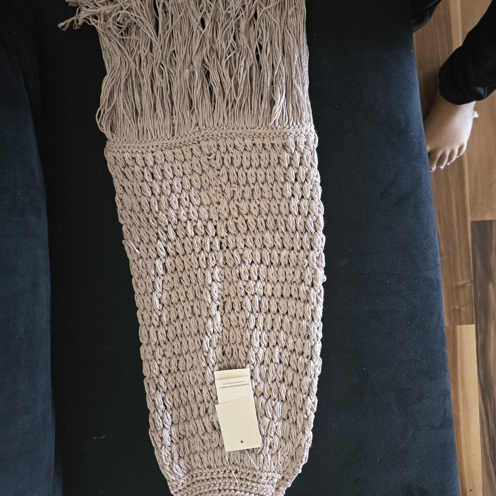 Elegant Tan Woven Tote Bag